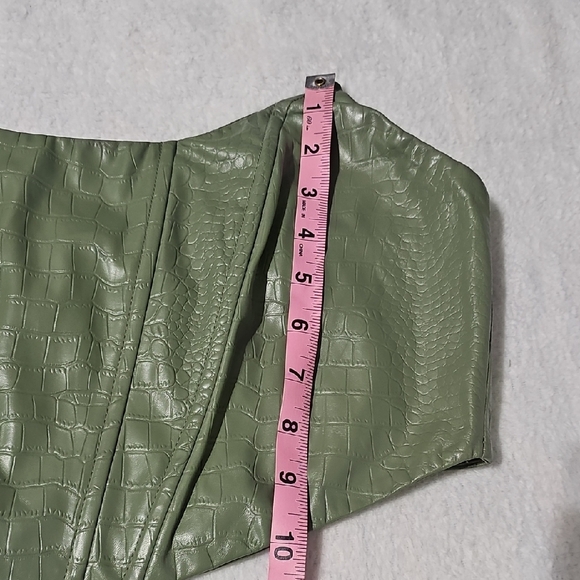 Green Croc-Embossed Bandeau Top - Picture 5 of 7